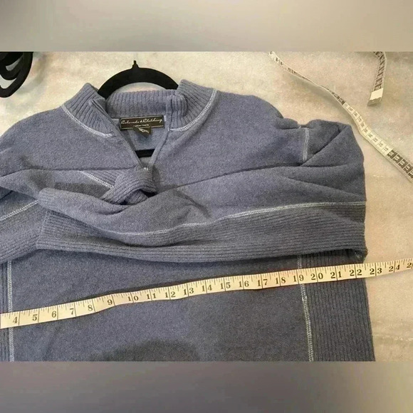 Colorado Clothing Men Blue Terrycloth Quarter Zip Ribbed Panel Pullover Size XL - Picture 10 of 11